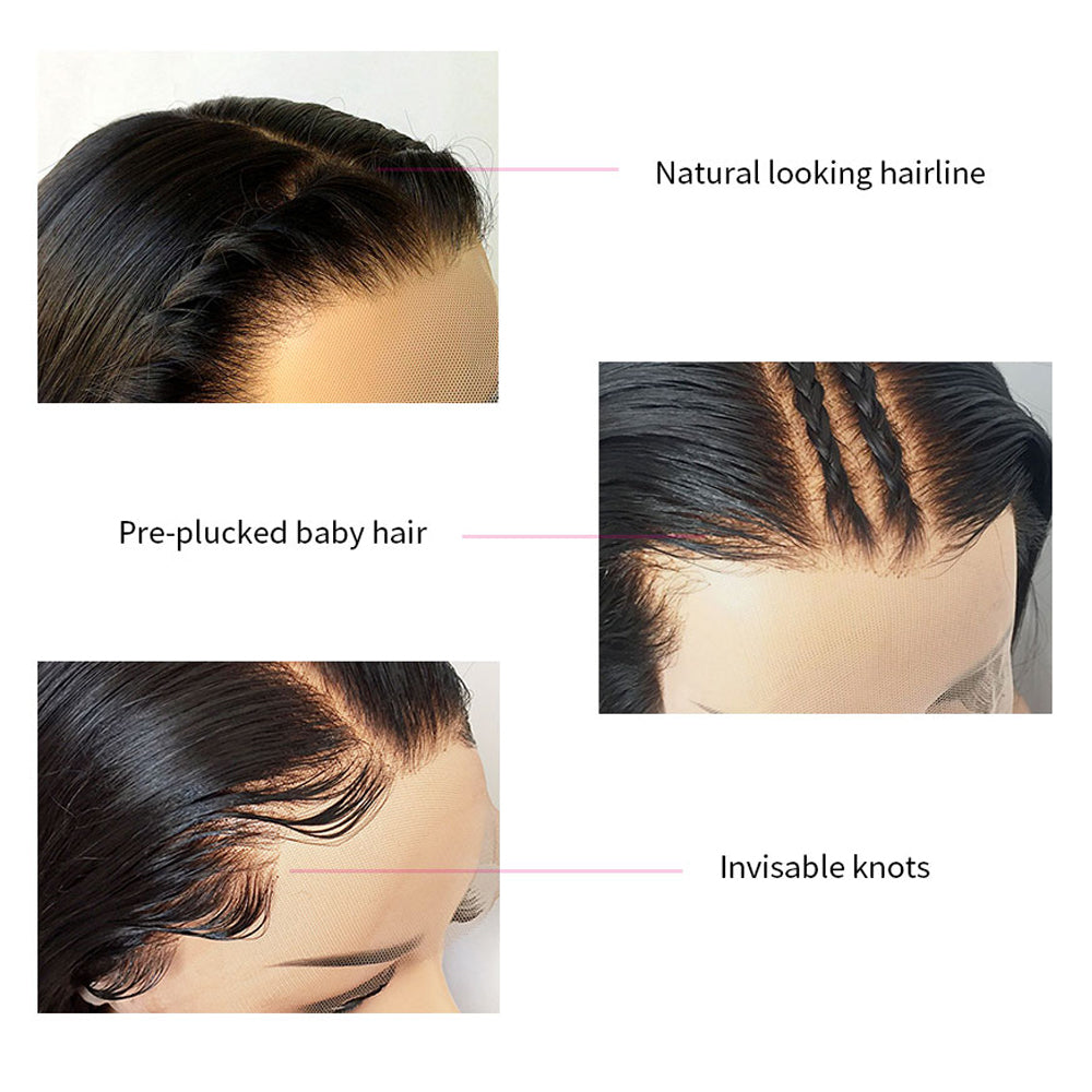 Carré bouclé (Curly Bob) avec dentelle frontale, dégradé de brun clair à caramel, boucles profondes et frange.