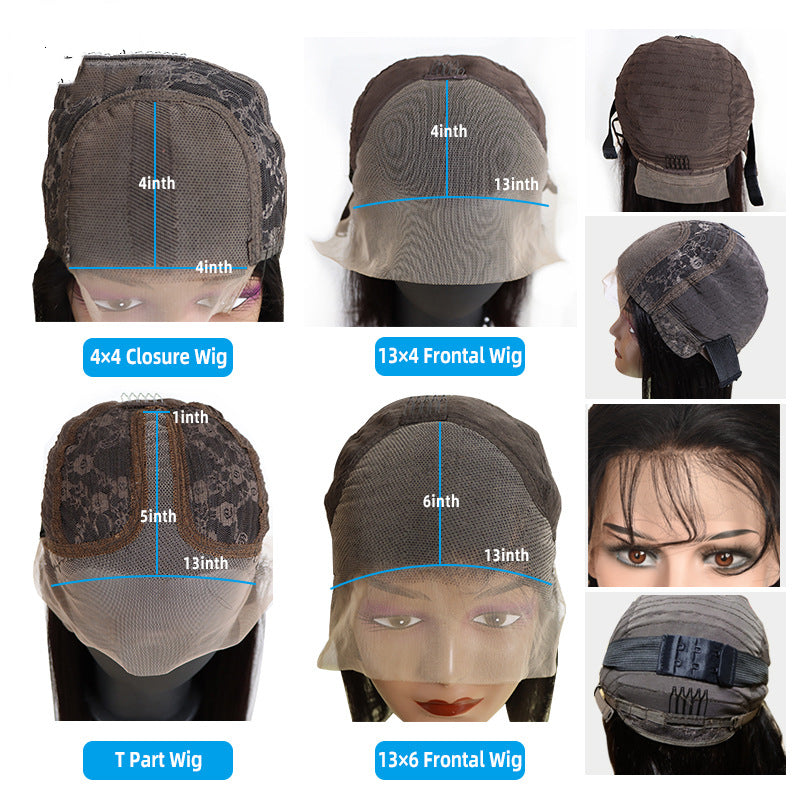 Peluca de lujo 100 % hecha a mano – Ondulada con encaje frontal de 13 x 4 – Cabello humano